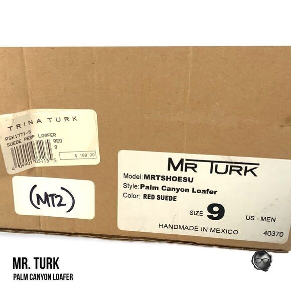 MR TURK PALM CANYON LOAFERS IN RED SUEDE MEN’S SIZE 9 LEATHER DRIVING MOCCASINS - Picture 12 of 12